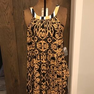 Free people Women's Patterned Tank Top - Black and gold